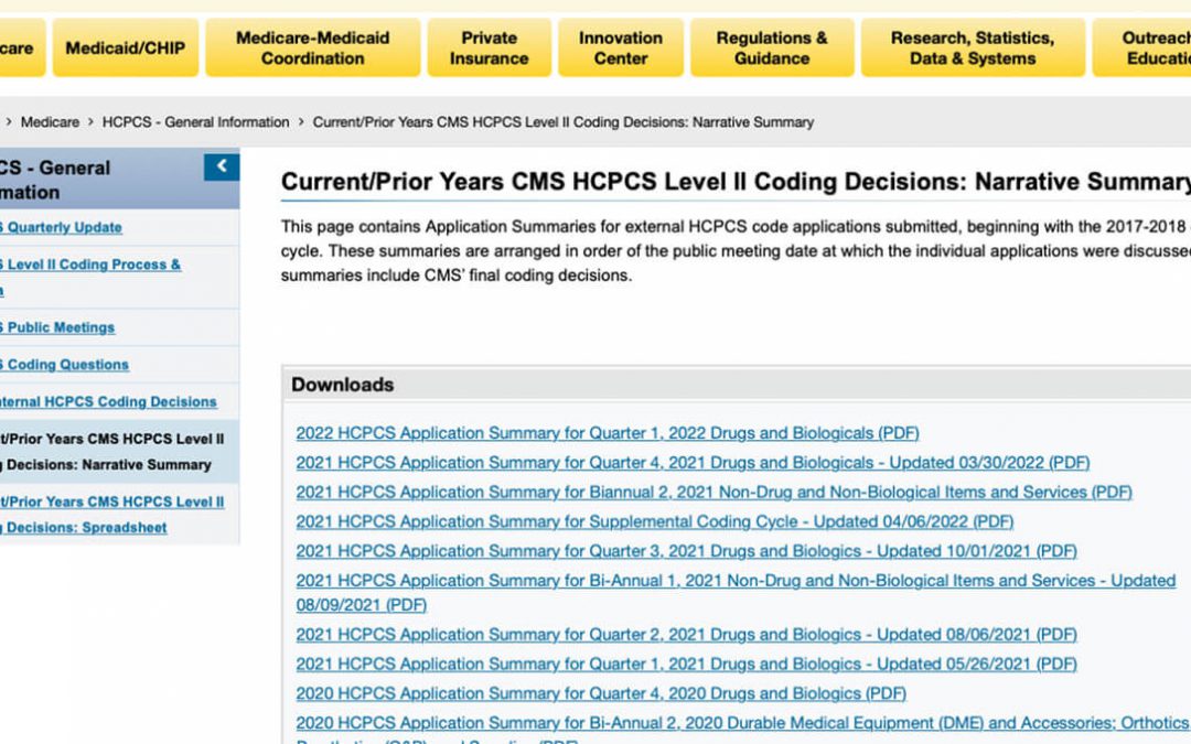 HCPCS Coding Decisions